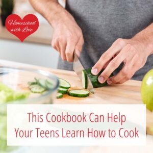 Teen cutting a cucumber.