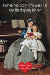 Mother reading a book to girl for story time.